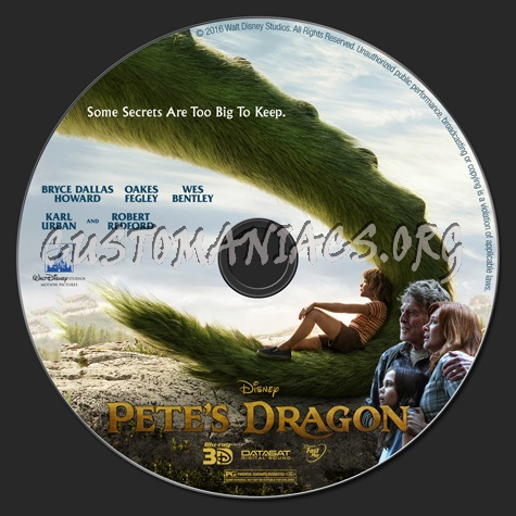 Pete's Dragon (2D & 3D) (2016) blu-ray label