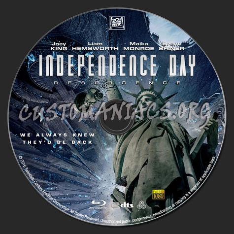 Independence Day: Resurgence (2D & 3D) blu-ray label