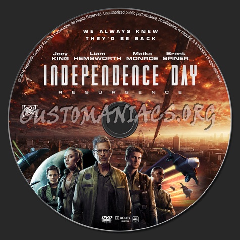 Independence Day: Resurgence dvd label