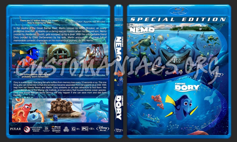 Finding Nemo / Finding Dory Double Feature blu-ray cover