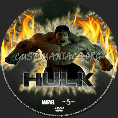 The Incredible Hulk dvd label