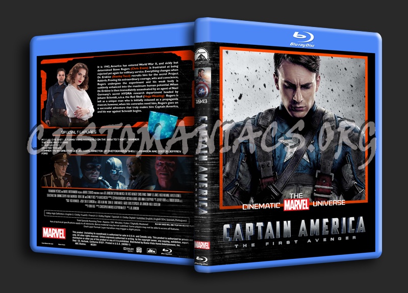 Captain America The First Avenger blu-ray cover