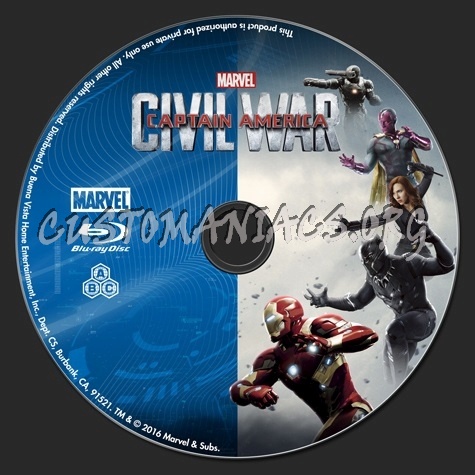 Captain America Civil War blu-ray label