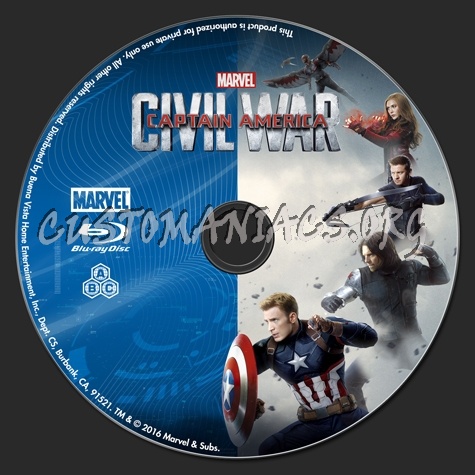 Captain America Civil War blu-ray label