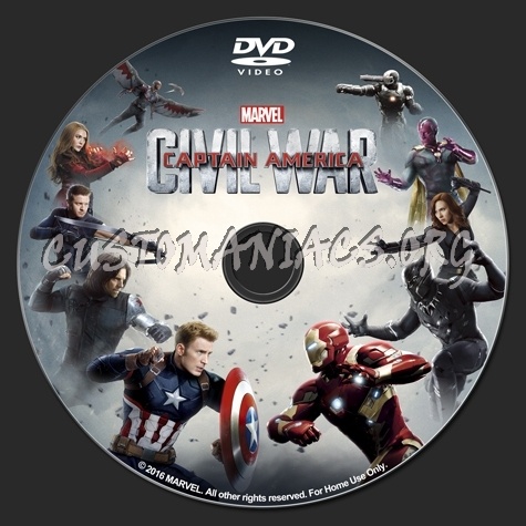 Captain America Civil War blu-ray label