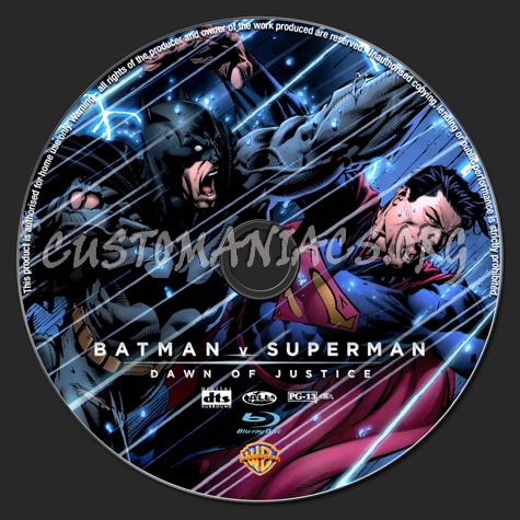 Batman V Superman- Dawn of Justice. Blu-Ray Label blu-ray label