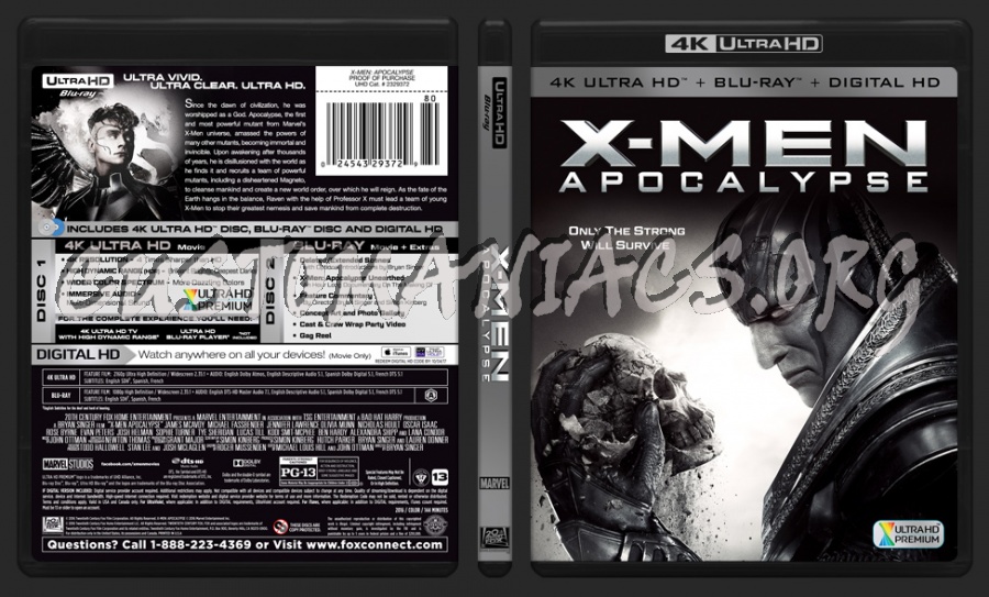 X-Men Apocalypse 4K blu-ray cover