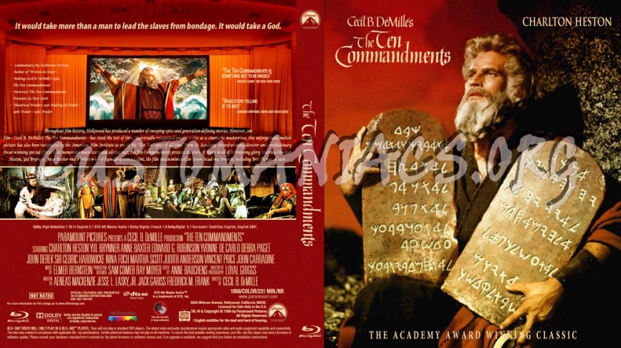 The Ten Commandments blu-ray cover