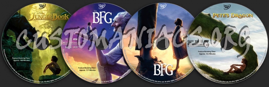 The Jungle Book / The BFG / Pete's Dragon Triple Feature dvd label