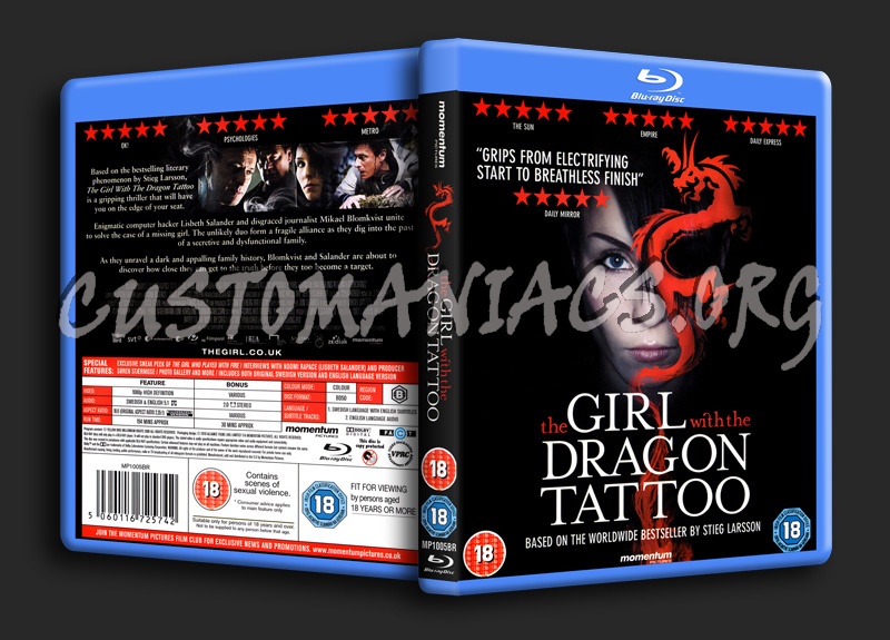 The Girl with the Dragon Tattoo blu-ray cover