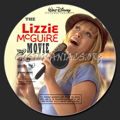 The Lizzie McGuire Movie 2003 dvd label