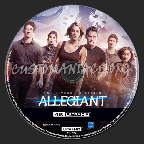 Allegiant 4K blu-ray label