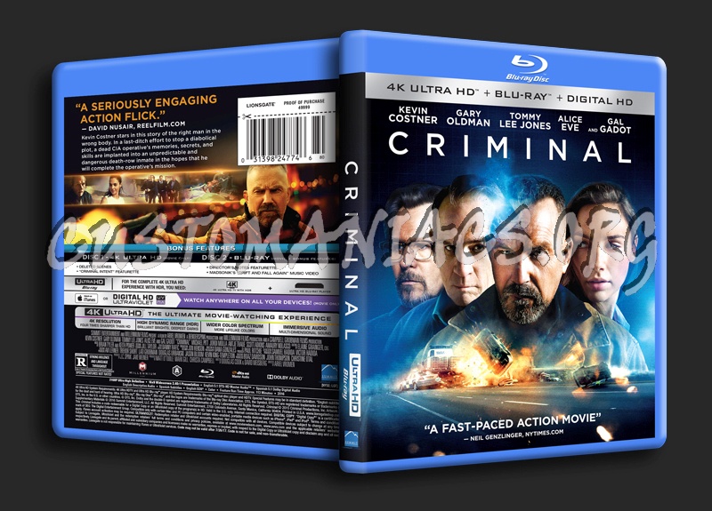 Criminal 4K blu-ray cover