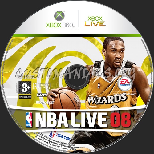 NBA Live 08 dvd label