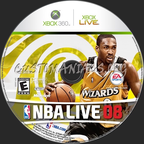 NBA Live 08 dvd label