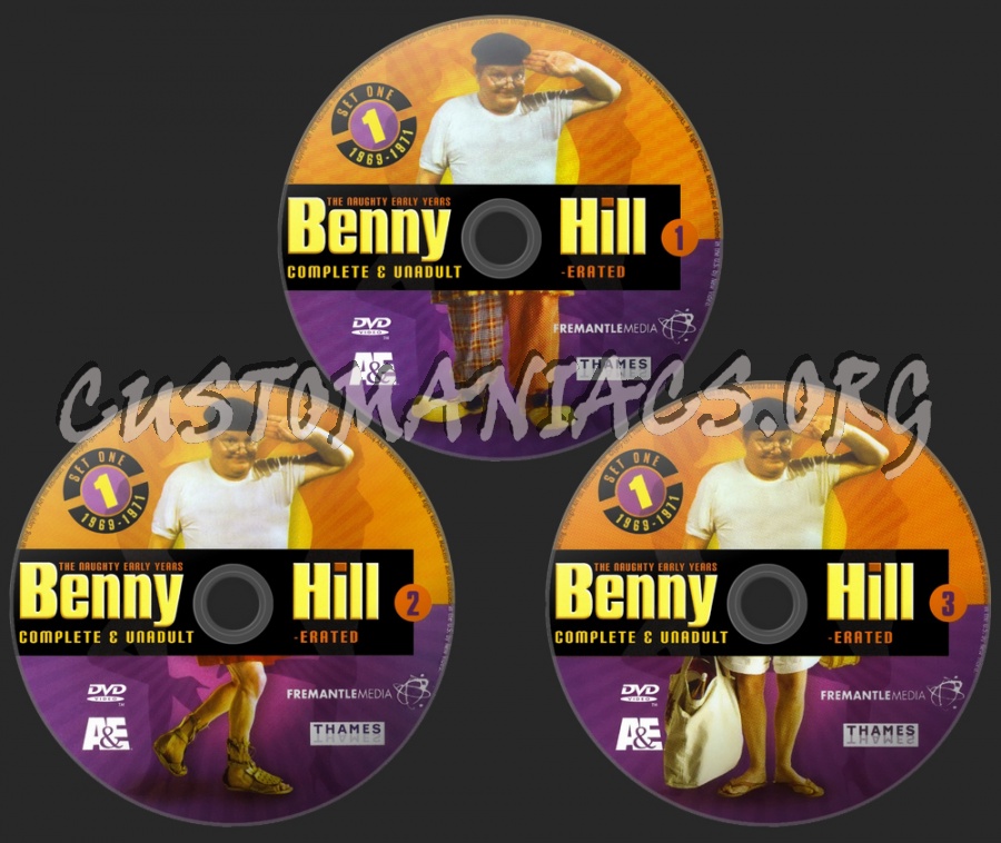 Benny Hill Naughty Early Years Box Set dvd label