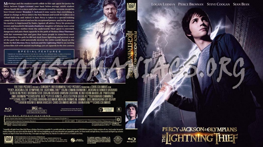 Percy Jackson The Lightning Thief blu-ray cover