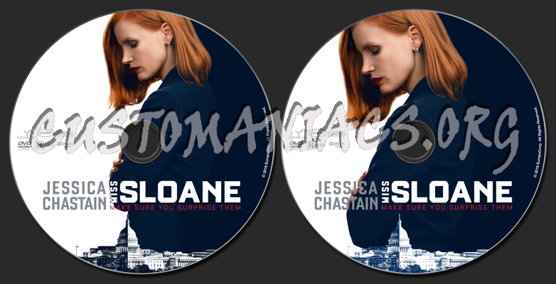 Miss Sloane dvd label