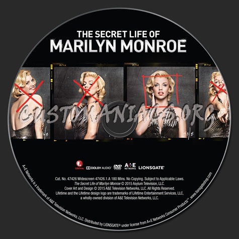 The Secret Life of Marilyn Monroe dvd label