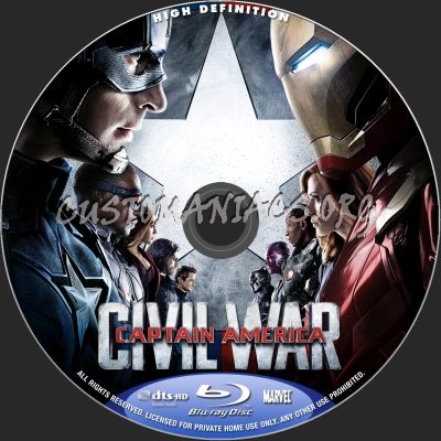 Captain America: Civil War blu-ray label