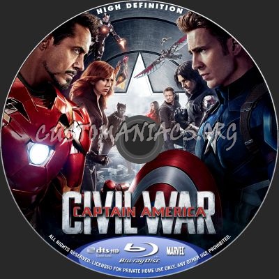 Captain America: Civil War blu-ray label