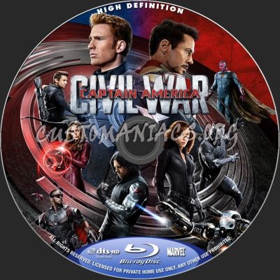 Captain America: Civil War blu-ray label