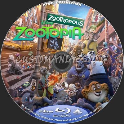 Zootopia blu-ray label