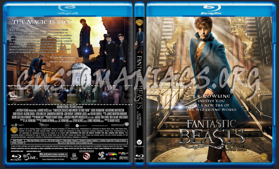 Fantastic Beasts And Where To Find Them blu-ray cover