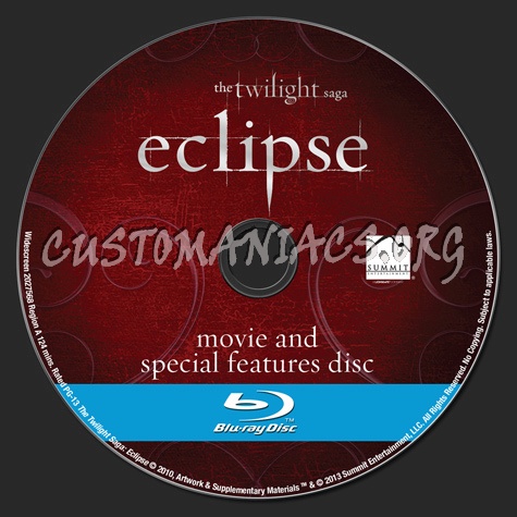 The Twilight Saga Eclipse blu-ray label