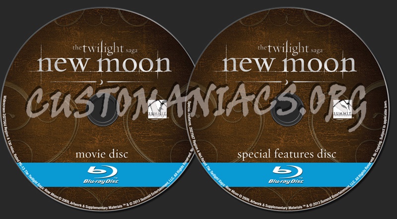 The Twilight Saga New Moon blu-ray label