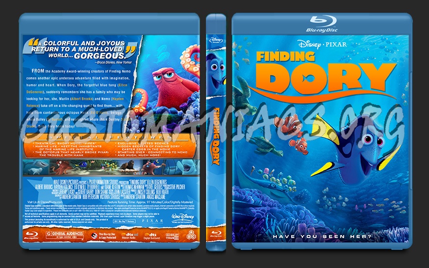 Finding Dory blu-ray cover