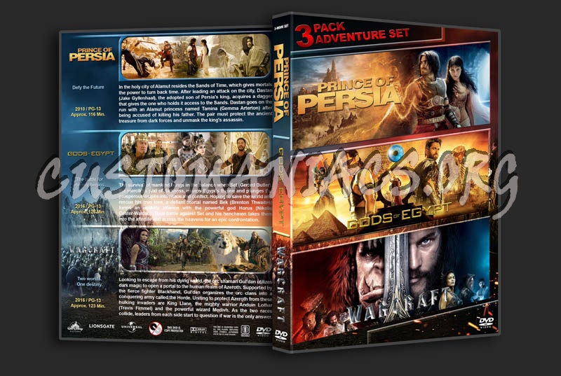 Prince of Persia / Gods of Egypt / Warcraft Triple dvd cover