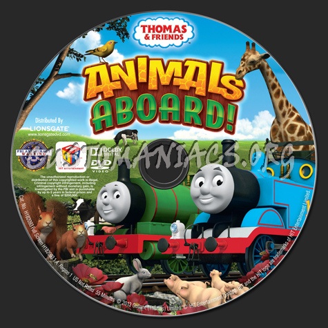 Thomas & Friends Animals Aboard! dvd label