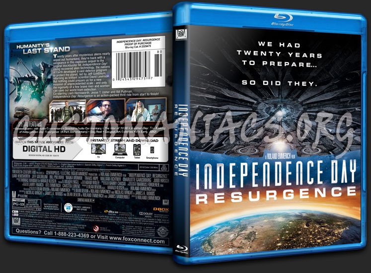 Independence Day: Resurgence blu-ray cover