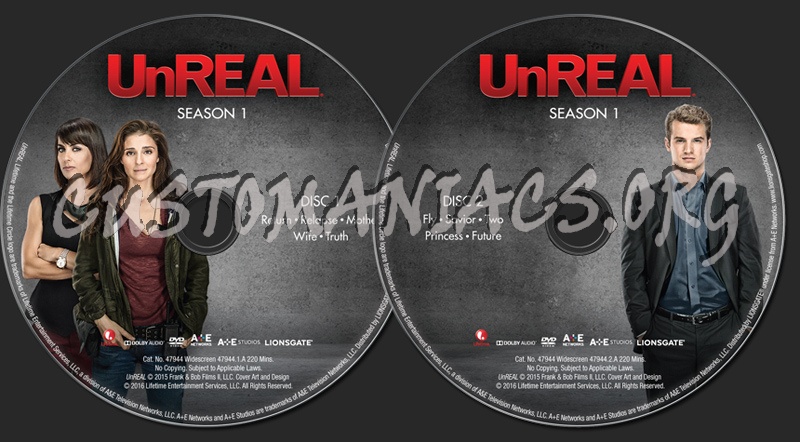 UnReal Season 1 dvd label