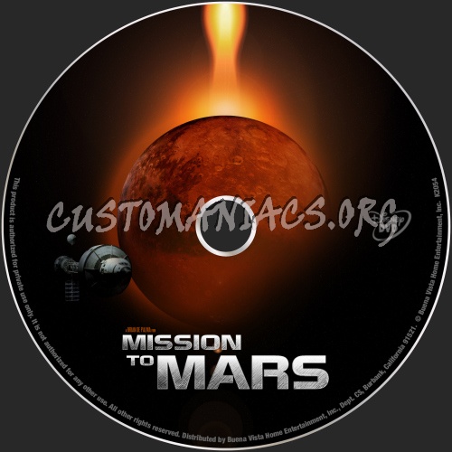 Mission To Mars dvd label