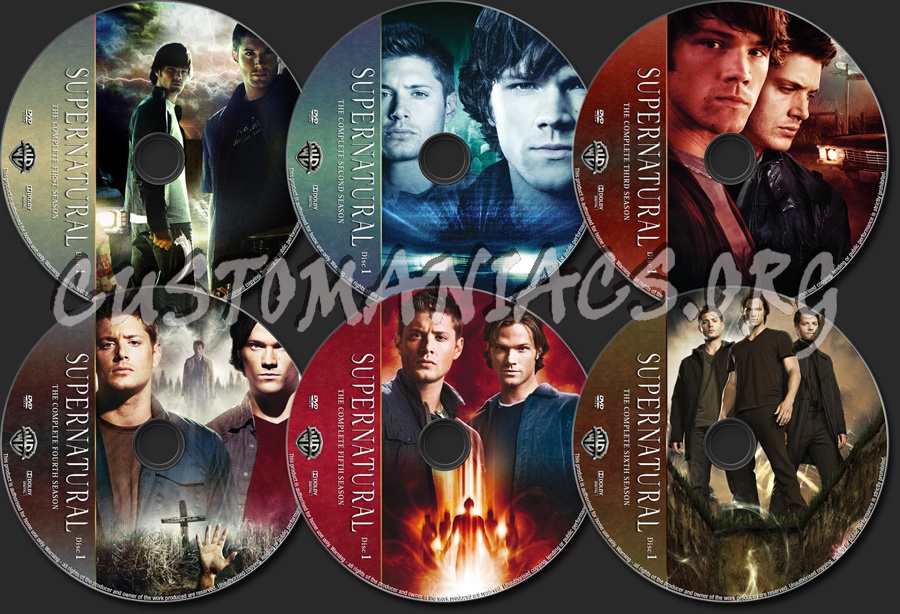 Supernatural Seasons 1-6 dvd label