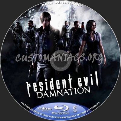 Resident Evil: Damnation blu-ray label