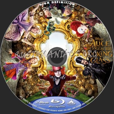 Alice Through The Looking Glass blu-ray label