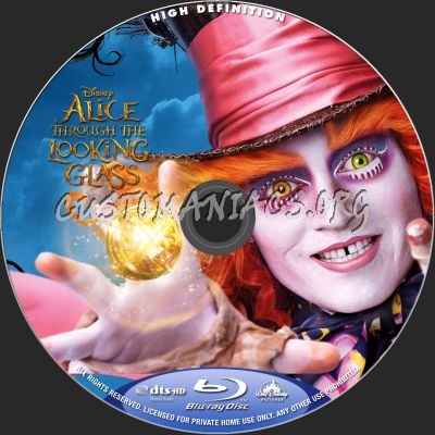 Alice Through The Looking Glass blu-ray label