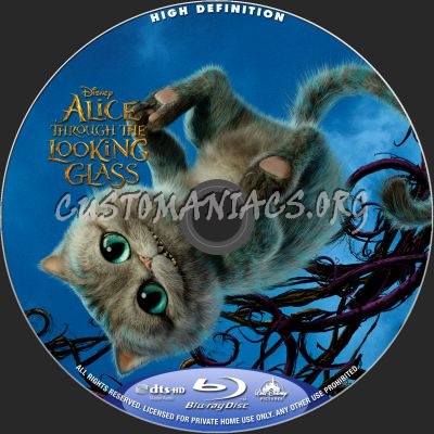 Alice Through The Looking Glass blu-ray label