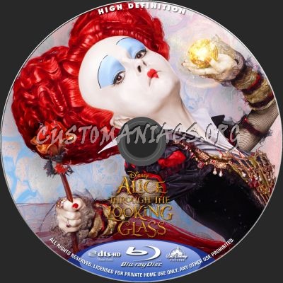 Alice Through The Looking Glass blu-ray label