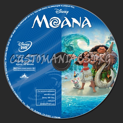 Moana dvd label