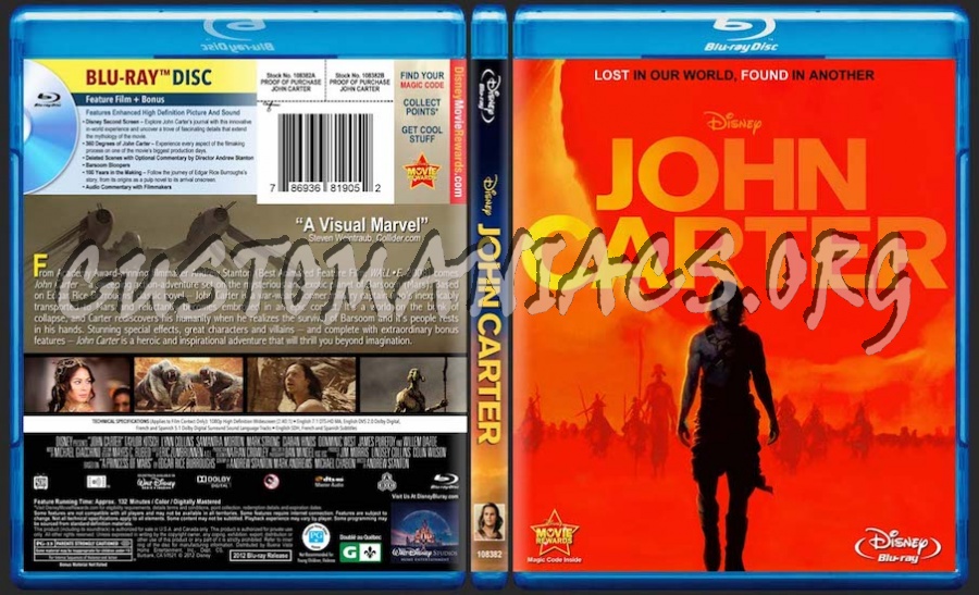 John Carter blu-ray cover