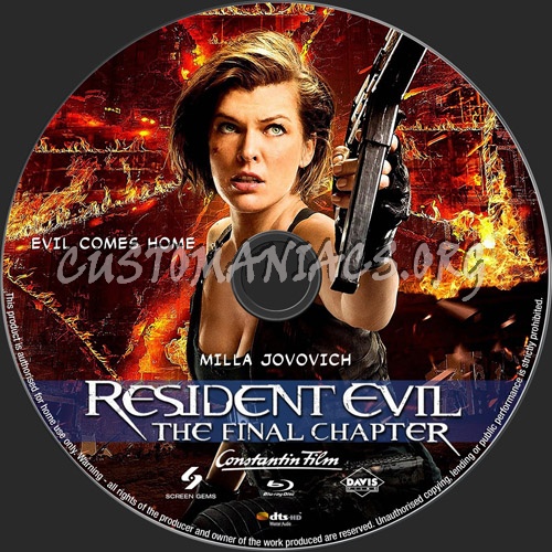 Resident Evil Final Chapter blu-ray label