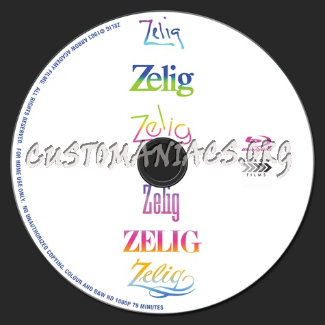 Zelig blu-ray label