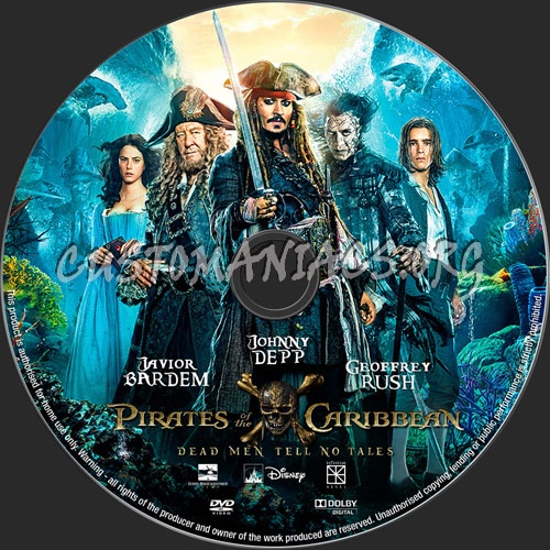 Pirates Of The Caribbean Dead Me Tell No Tales dvd label