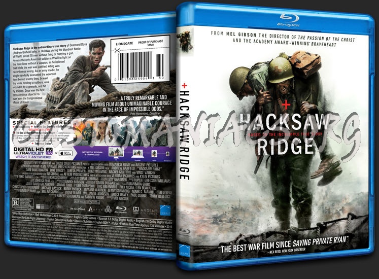 Hacksaw Ridge blu-ray cover