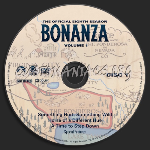 Bonanza Season 8 Volume 1 dvd label