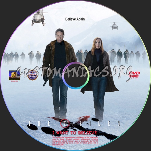 The X-Files: I Want to Believe dvd label